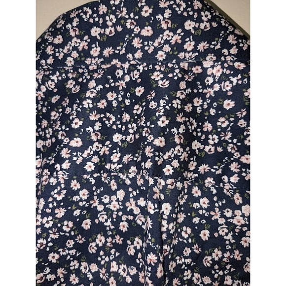 J Ferrar 2X-Large Slim Fit Stretch Floral Print Blue/White  Long Sleeve Shirt - Picture 7 of 7